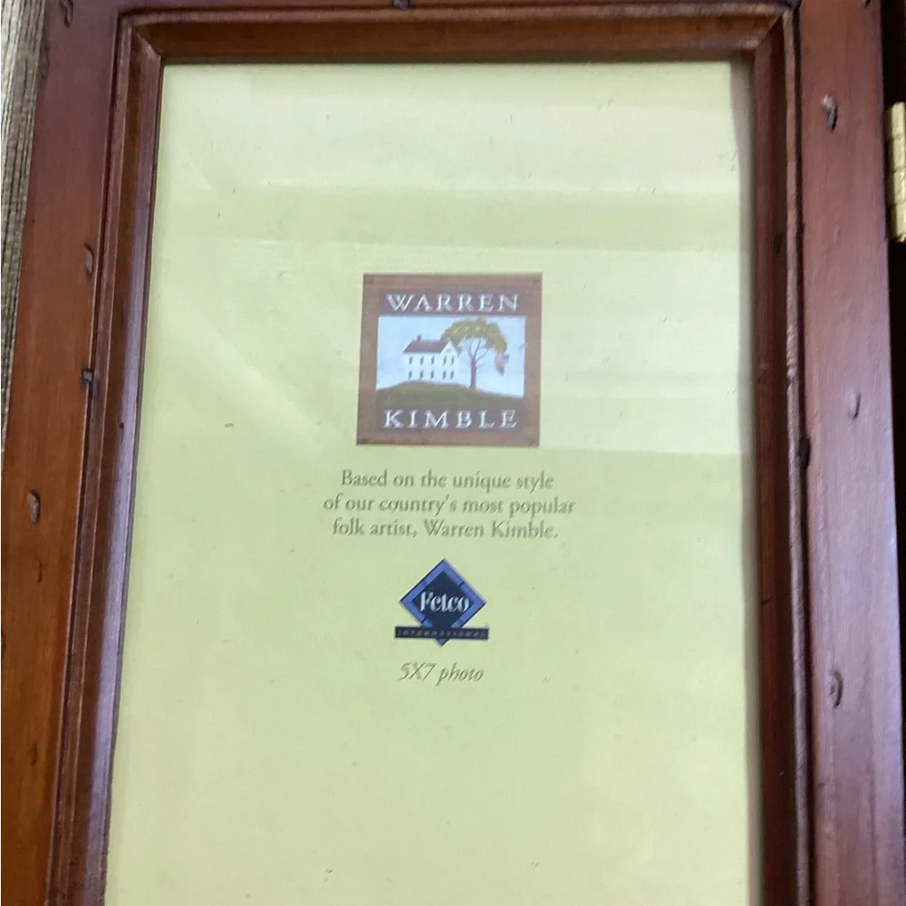 New Warren Kimble Bi Fold Wood Frame with Kimble Art Picture